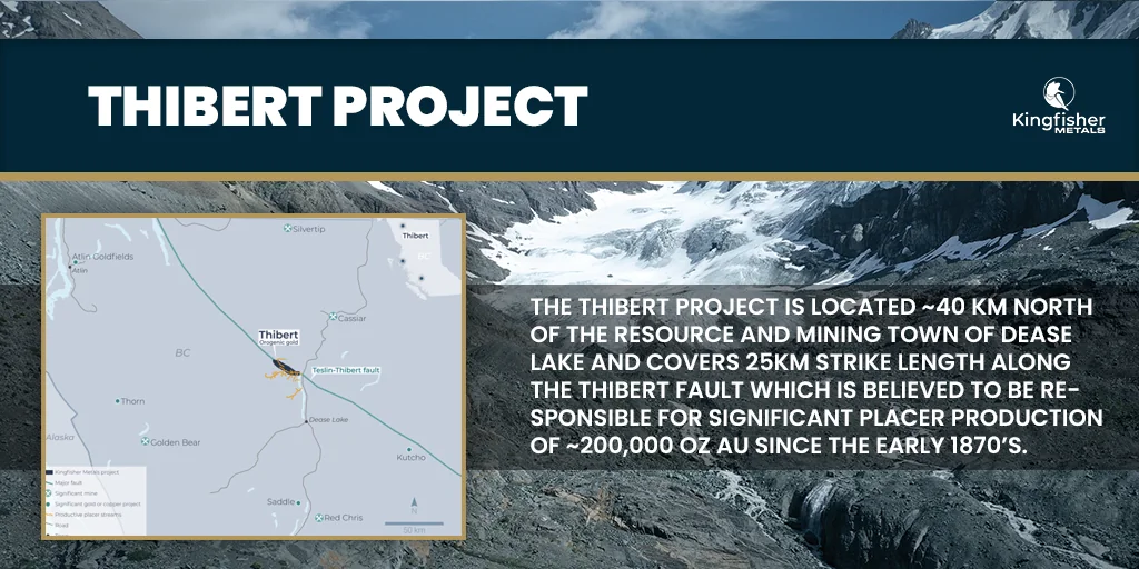 Dark navy project slide with a white heading, a small map, white text on a dark panel and a glacier photograph behind.
