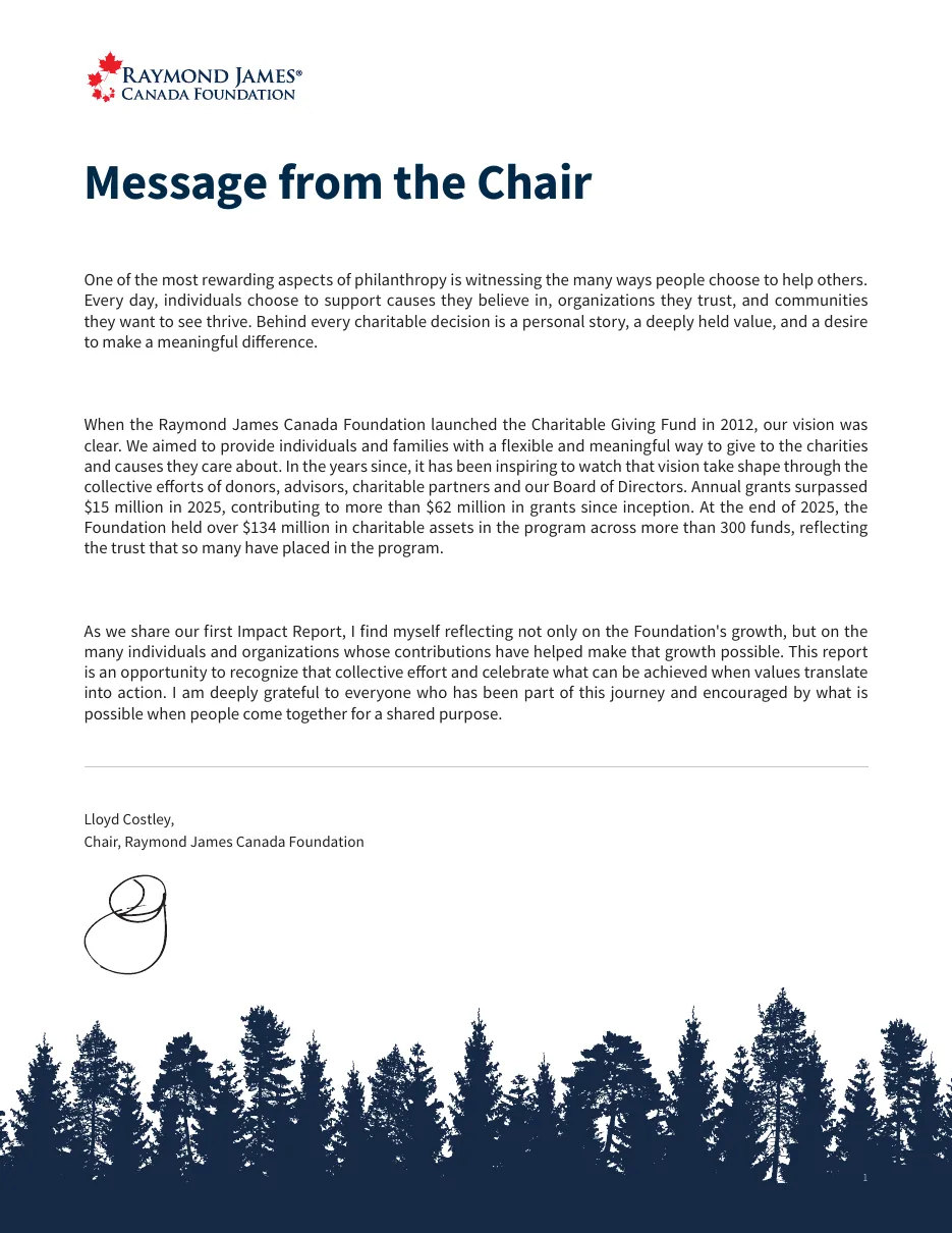 Final report, page 2: Message from the Chair.