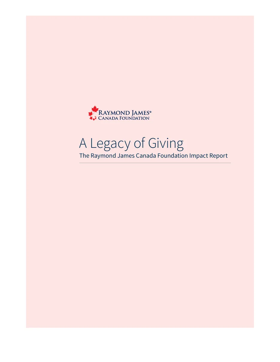 Version 1, page 1: A Legacy of Giving title with the first line of the report.